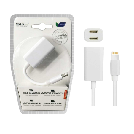 Adaptor iOS - Mascul Lightning la Femeie Lightning Dual - T61 - 096063