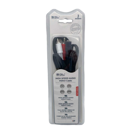 Cablu audio - 1513 - mufă 3,5 mm mamă/2xRCA tată - 3 m - 096179