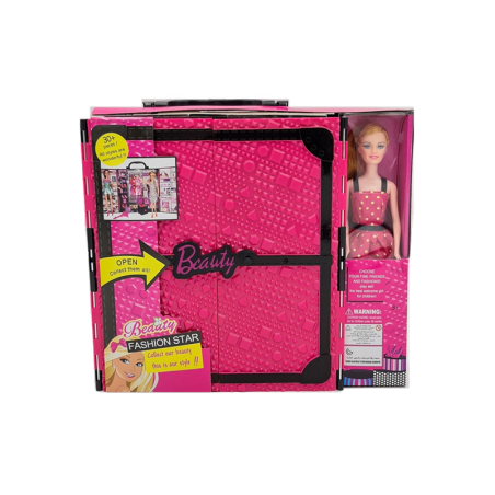 Set copii - Papusa si dulap cu rochii - B98-56 - 308345