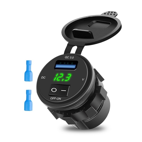 Încărcător pentru telefon mobil pentru motociclete cu voltmetru - Încărcare rapidă - 1540405/05 - 150792