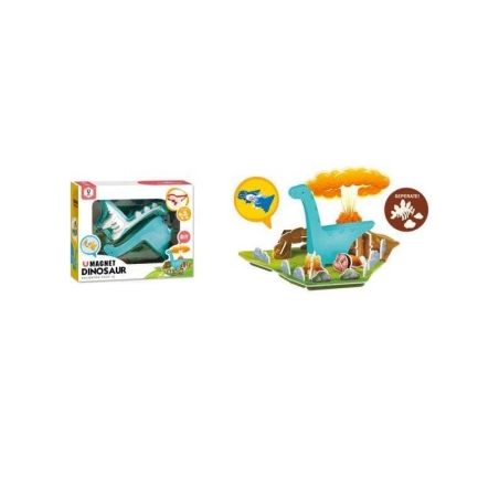 Constructor magnetic pentru copii - Dinozaur - HD390A - 221946 - Albastru