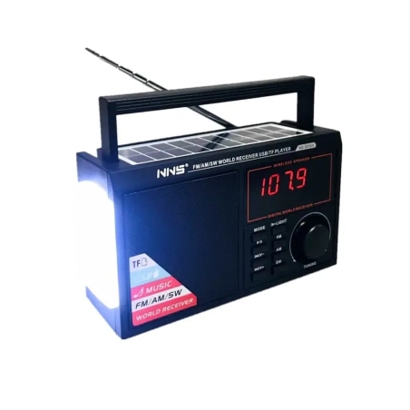 Radio fără fir cu panou solar - NS2036S - 020365 - negru