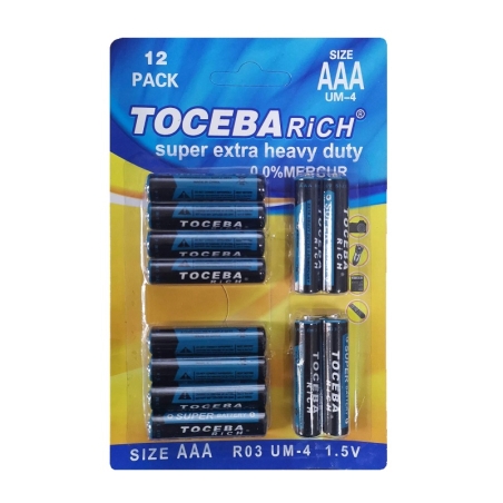 baterii AAA - UM-4 - 1.5V - 12 buc. – 400093