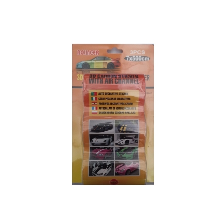 Autocolante din carbon pentru masina - 7x500cm - 239416 - Negru