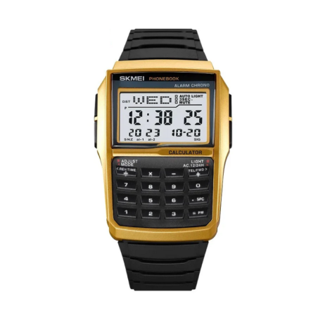 Ceas de mână digital cu tastatură - Skmei - 2255 - Aur