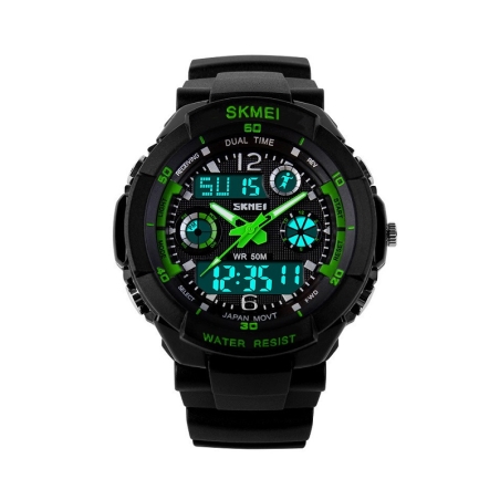 Ceas de mana cu afisaj analog si digital - Skmei - 0931 - Verde