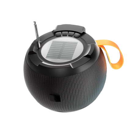Difuzor Bluetooth wireless cu panou solar - TO-T18 ​​​​- 091654 - Negru