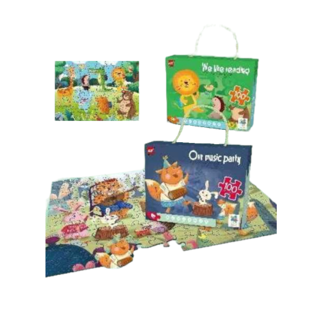 Puzzle pentru copii 100 piese - Animale - 61001 - 310438