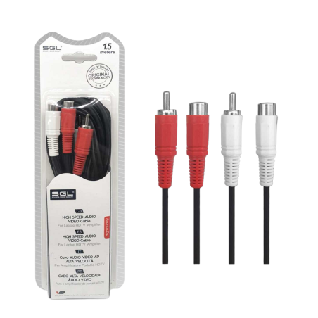 Cablu semnal RCA - 1546 - 2x mascul - 2x femela - 1.5m - 096223