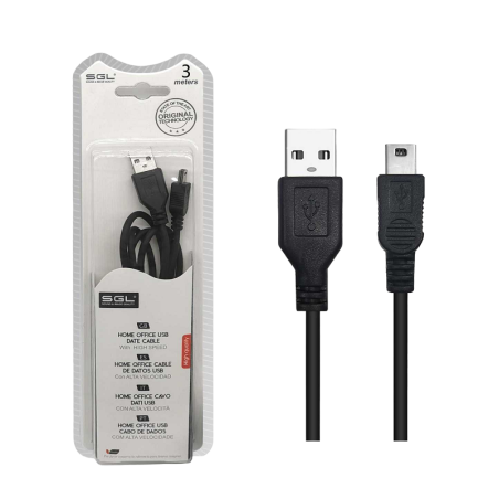 Cablu de transfer de date - Date - 3s - USB -A tată/USB mini tată - 3m - 097190