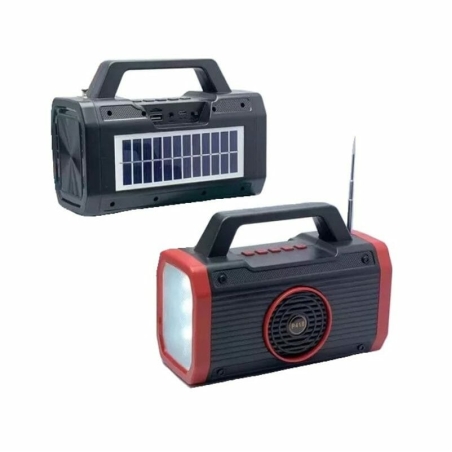 Difuzor Bluetooth Wireless cu Panou Solar - P418 - 884676 - Rosu