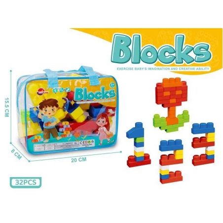 Kit de construcție pentru copii cu geantă - 32 piese - 8625-8 - 221658
