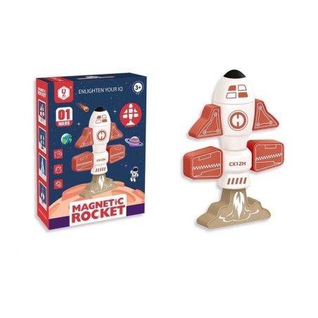 Constructor magnetic pentru copii - Rocket - HD366A - 222398