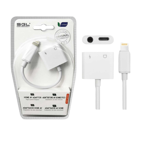 Adaptor pentru iOs 2in1 - port jack si incarcare - T57 - 096087