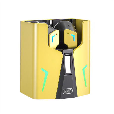 Căști wireless cu carcasă de încărcare - KINGKONG - Fineblue - 700147 - Galben