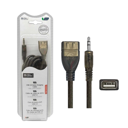Adaptor pentru adaptor - 16S01 - USB mamă/jack 3,5 mm tată - 1,5 m - 097848