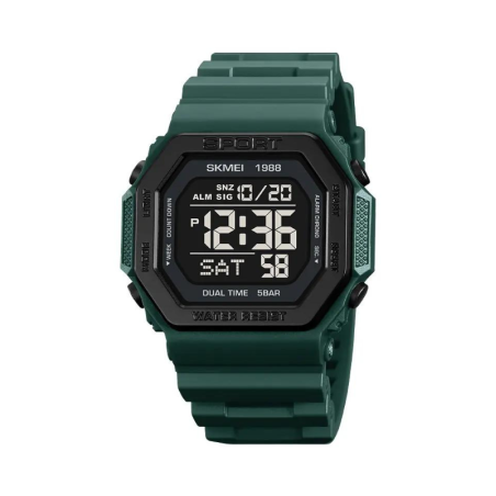 Ceas digital de mână - Skmei - 1988 - Verde închis