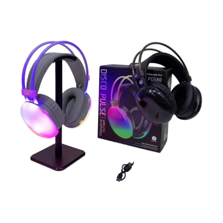 Căști wireless cu iluminare LED color - PG580 - 212058 - Negru