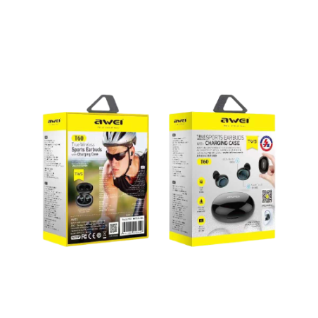 Căști wireless cu carcasă de încărcare - Bluetooth- T60 - AWEI - 888841
