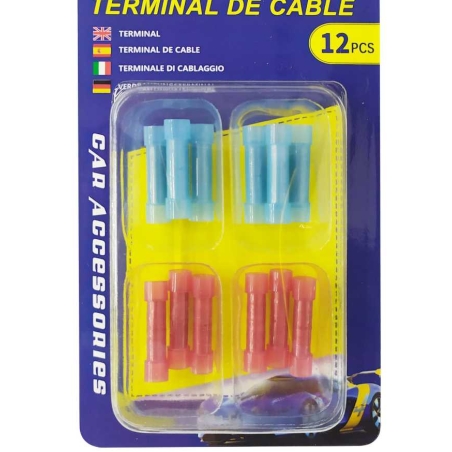 Set 12 terminale de cablu cilindrice - tata si femela - 142917