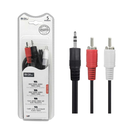 Cablu audio - 412A - mufă 3,5 mm tată/2xRCA tată - 5 m - 096155
