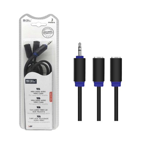 Cablu audio Jack 3.5mm - A1528 - tata/2xfema - 3m - 096278