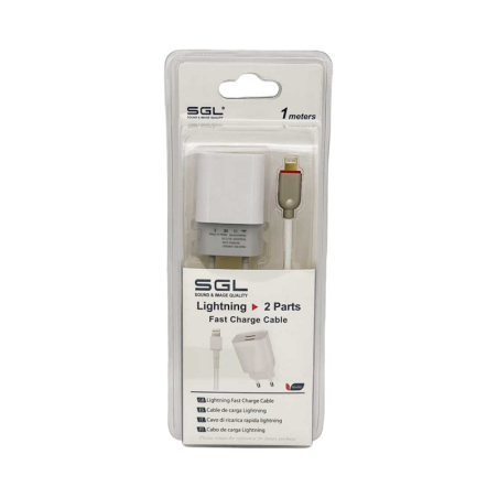 Adaptor de încărcare cu cablu și 2 porturi USB - Încărcare rapidă - FA5-S2 - 1m - 099460