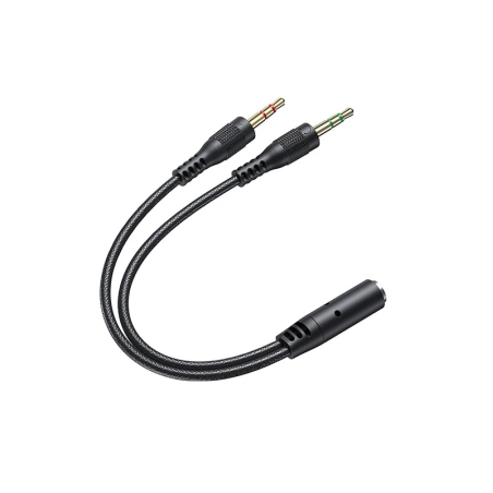 Adaptor mufă mamă de 3,5 mm la mufă audio masculin și microfon de 3,5 mm - AUX-002 - AWEI - 888124