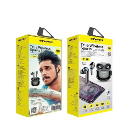 Căști wireless cu carcasă de încărcare - Bluetooth - T15P - AWEI - 888735