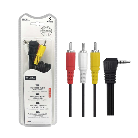 Cablu audio - 1528C - mufă 3,5 mm tată/3xRCA tată - 3 m - 096193