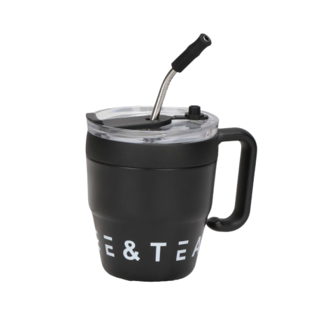 Thermos cu paie - 450 ml - 954293 - Negru