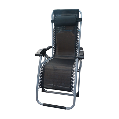 Scaun de Plaja Pliabil - Chaise Lounge - 1249P - 270958 - Negru