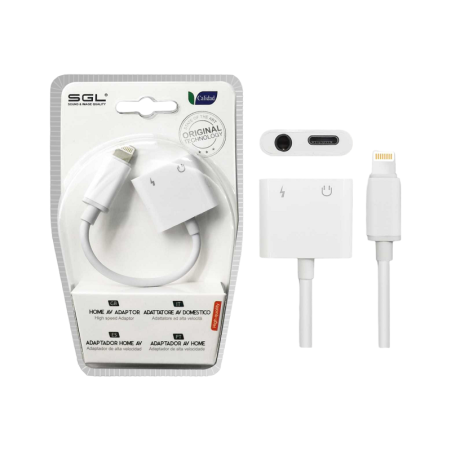 Adaptor pentru iOs 2 în 1 - port jack și încărcare - T58 - 096070