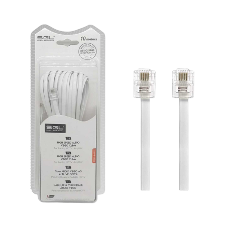 Cablu linie telefonica PLETE - 6P4C - 10M - 097022