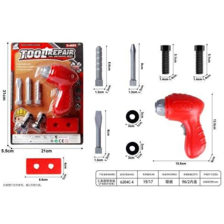 Burghiu pentru copii cu diverse vârfuri - 6204C-4 - 221740