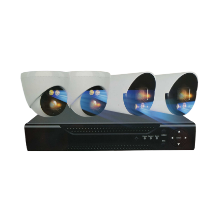Sistem complet de inregistrare in retea cu 4 camere - CCTV - POE - 080074