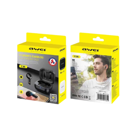 Căști wireless cu carcasă de încărcare - Bluetooth - T36 - AWEI - 888704