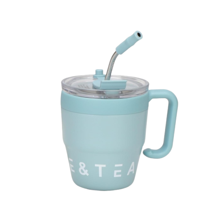 Thermos cu paie - 450 ml - 954293 - Albastru