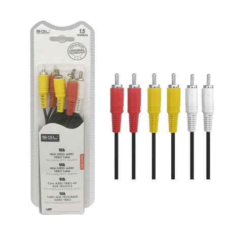 Cablu RCA - 306A - 6 conectori tata - 1,5 m - 096094