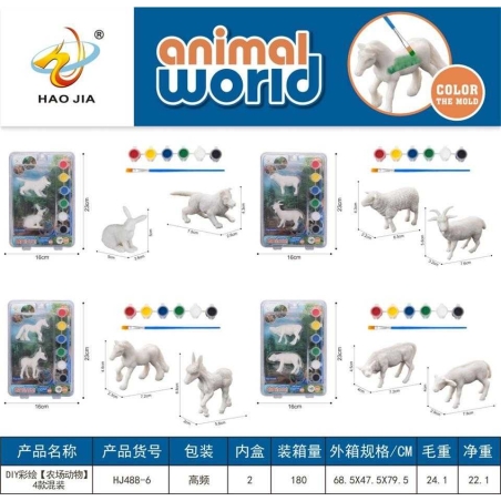 Set de colorat animale - HJ488-6 - 221223