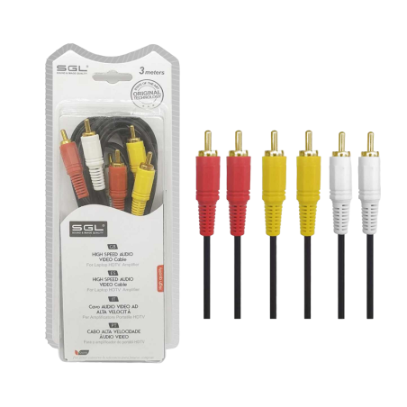 Cablu RCA - 306A - 6 conectori tata - 3m - 096100