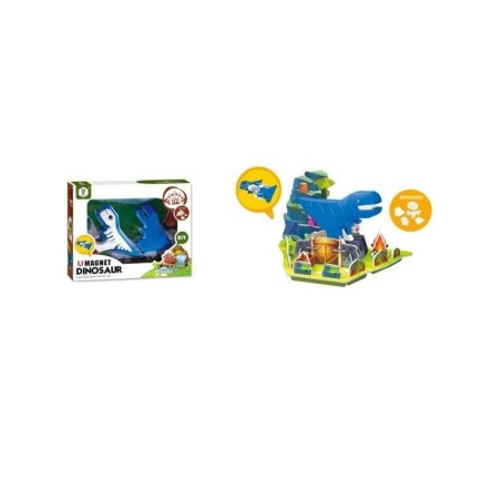 Constructor magnetic pentru copii - Dinozaur - HD391A-1 - 221950 - Albastru