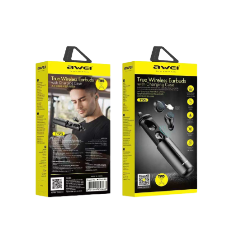 Căști wireless cu carcasă de încărcare - Bluetooth - T55 - AWEI - 888919
