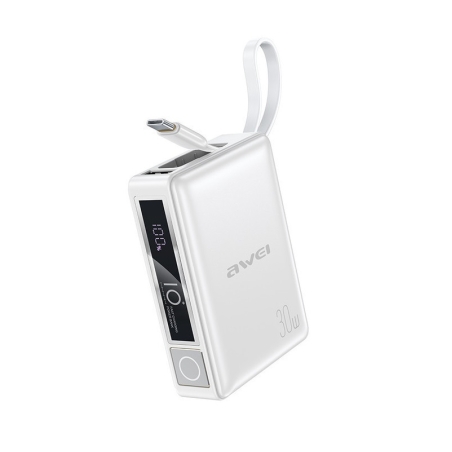 Baterie externă - P87K - 10.000mah - 30W - AWEI - 008648 - Alb
