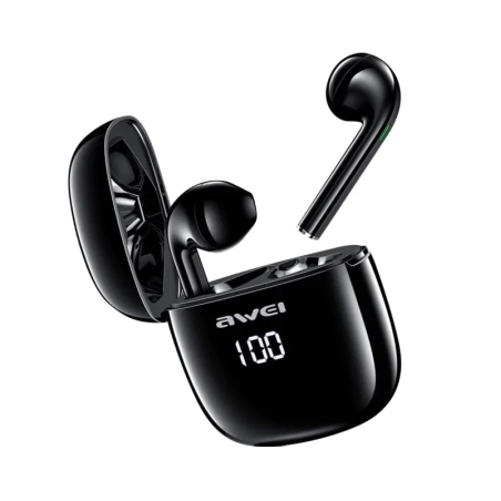 Căști fără fir cu carcasă de încărcare - Bluetooth- T28P - Awei - 888728 - Negru