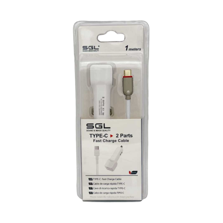 Incarcator bricheta auto cu 2 porturi USB - TypeC - FA1-V2 - 1m - 099637