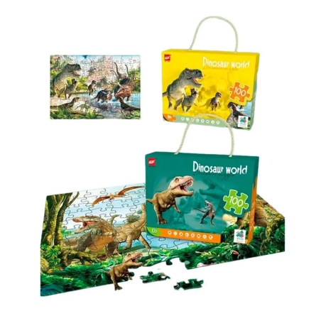 Puzzle de 100 de piese pentru copii - Lumea dinozaurilor - 61003 - 310441