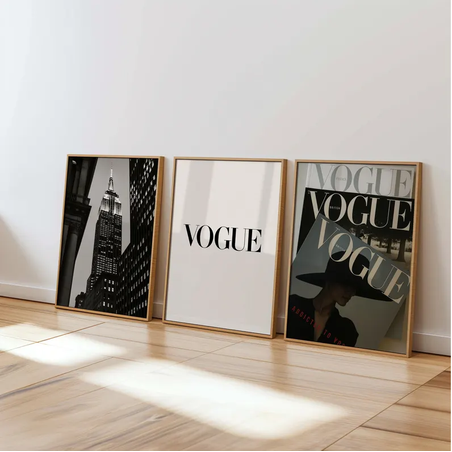 Set 3 tablouri, model Vogue, 30x40 cm