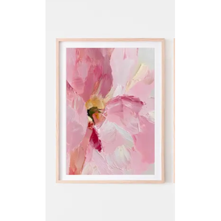 Tablou, Ramă Bej, stil abstract cu detalii florale, 30x40 cm