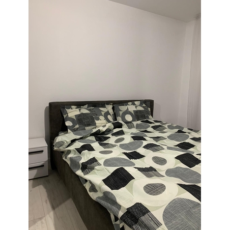 Lenjerie pat, Milano Collection, 4 piese, Alb-negru